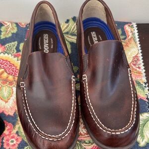 Sebago Men's Dark Brown Leather Slip-Ons